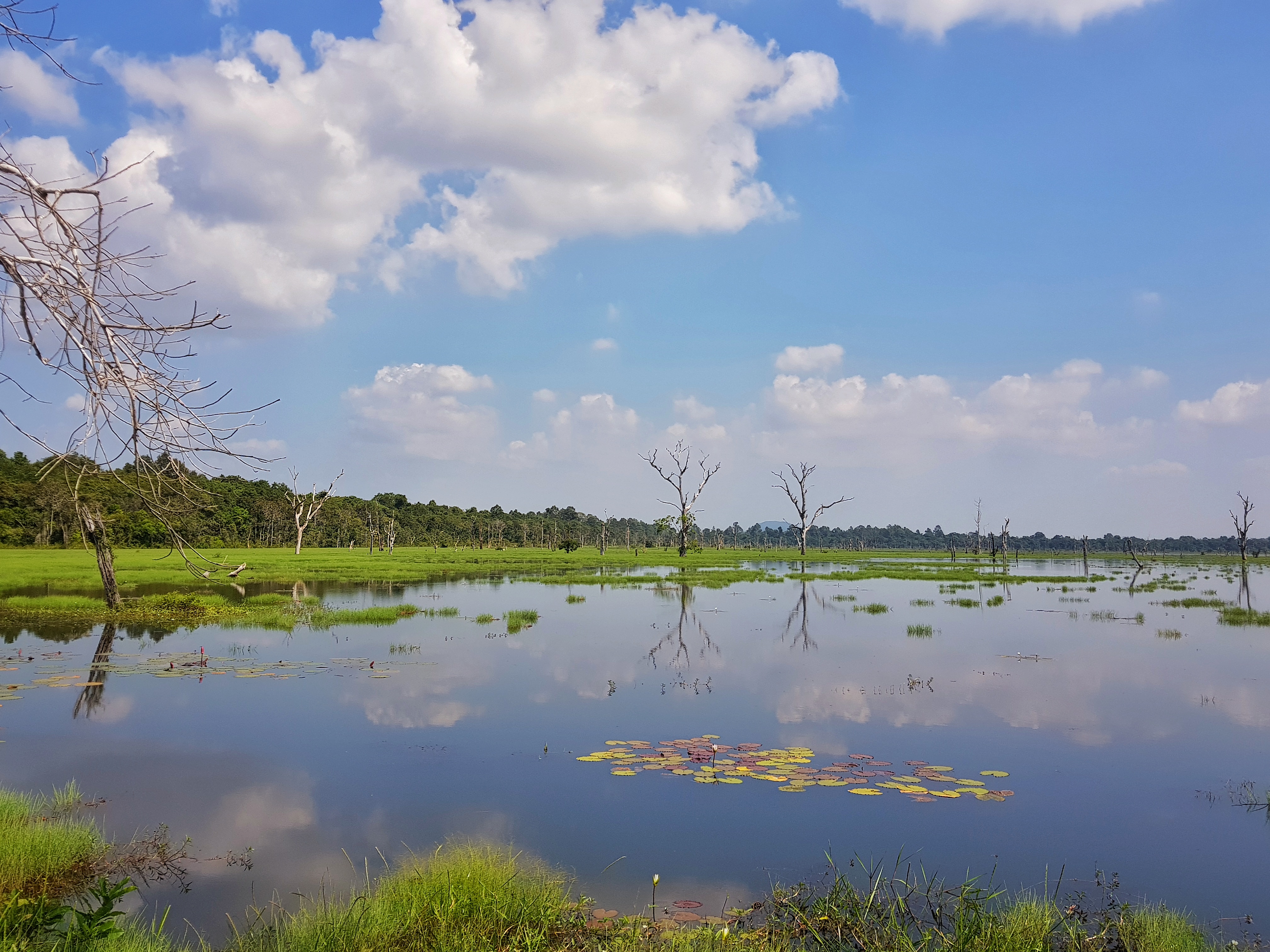 Reservoir with reflection in clear water